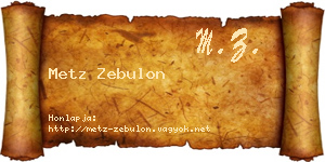 Metz Zebulon névjegykártya
